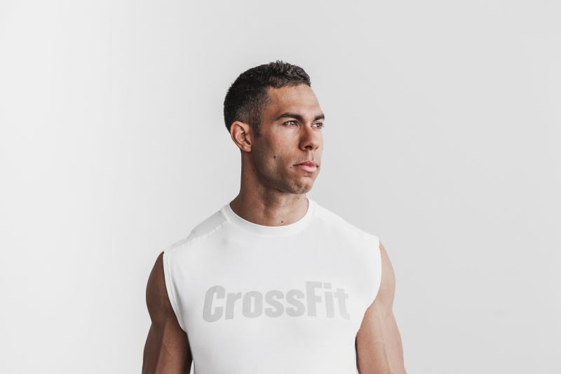 Nobull Crossfit sleeveless T-shirts Herren Weiß | DAETYX214